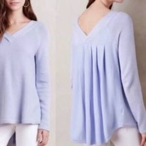 Anthropologie periwinkle blue V neck sweater. Soft cotton blend. Size M. EUC